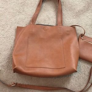 Brown tote bag